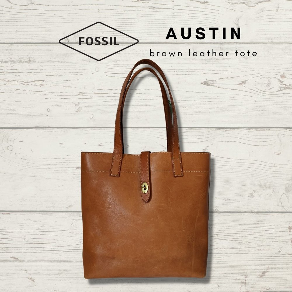 COPY - Fossil Austin Large Brown Leather Tote